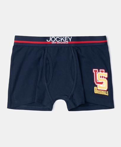 Image of Jockey UB03 Boys Super Combed Cotton Elastane Printed Trunk (Pack of 2)