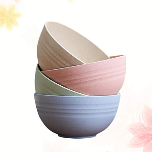 Hemoton Inquebrável tigelas de cereal, 4 peças de tigelas de canudo de trigo, conjunto de louças de