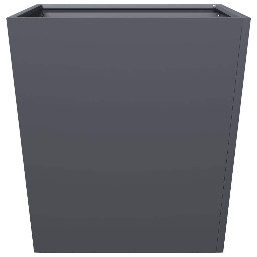 vidaXL Pflanzkübel 2 STK., Blumenkübel mit Boden, Pflanzkasten Pflanztopf für Garten Balkon Terrasse, Blumentopf Pflanzgefäß Blumenkasten, Anthrazit Stahl