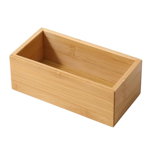 Image of HOKIPO Bamboo Desk Organizer for Office Home Kids Room Drawer Storage Box, 18X9X7 cm (NEW-5057)