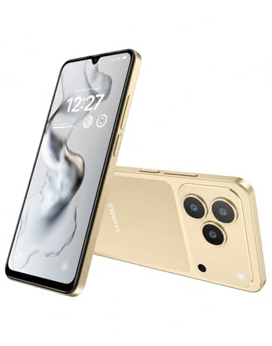 invens Smartphone Ohne Vertrag - 8GB(4+4)+64GB /256GB Android 11 Handys, 6,88 Zoll Bildschirm 5000mAh Handy Günstig, 4G Dual SIM/Face ID/GPS/3.5mm Jack, Gold