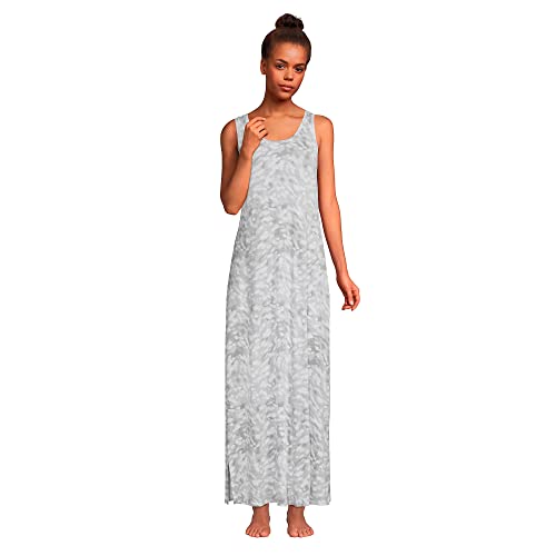 Lands' End Womens Slvls Cooling Long Nightgown Ultimate Gray Brushed Tie Dye Plus 2X #TOP26