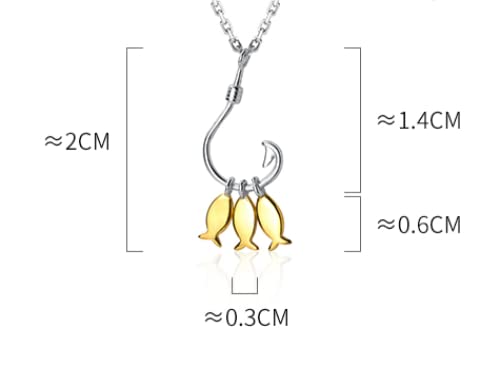 Chaînes en argent pour femmes avec collier pendentif mignon poisson S925 - 5