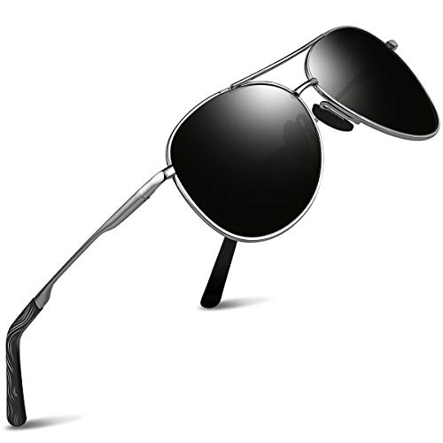 Polarized Aviator Sunglasses for Men - Feirdio Metal Frame Sports UV 400 Protection