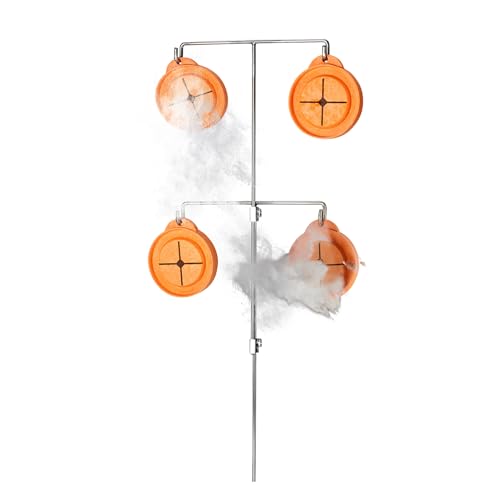 EverECO Reactive Shooting Targets - 4 Pack Biodegradable Targets with 2 Stainless Steel Stands | Eco-Friendly Clay Pigeon Alternative | Visual Impact, Outdoor Gun Range Accessories, Made in USA