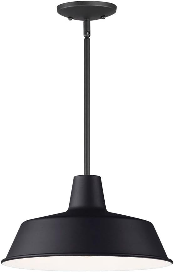 Maxim Lighting Pier M 1-Light Pendant Light | Black Steel Finish | Aluminum Shade | Transitional Indoor Light Fixture | Ideal for Kitchen Islands & Dining Rooms | Dimmable Damp Rated | 35019BK
