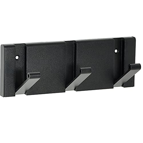 Garderobenhaken Kleiderhaken - Moderne Garderobenleiste mit 3 oder 4 Beweglichen Haken Hakenleiste Schwarz Matt Neu (3 Beweglichen Haken) Cover