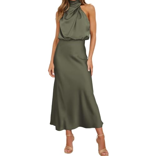 GUOLHUAJIN Elegant Satin Maxi Dress