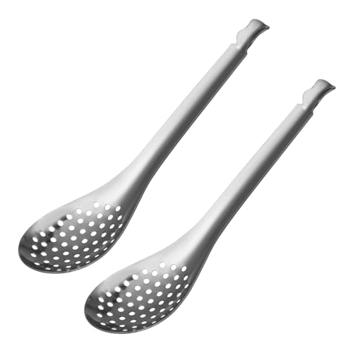 Luxshiny Set 2 Pezzi Cucchiaio Colino a Maglie Sottili in Acciaio Inossidabile 304, Mini Scolapasta Da Cucina Per Uova Di Pesce e Zuppa, Utensili Versatili Per Ristoranti e Uso Domestico