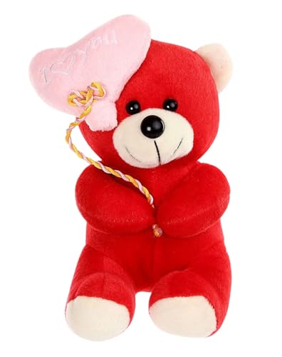 Image of Tickles I Love You Ballon Heart Teddy Soft Stuffed Plush Toy for Couples Boyfriend, Girlfriend, Wife & Husband Valentine Gift (Size: 45 cm Color: Red)