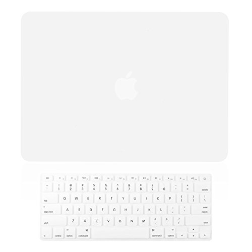 TOP CASE - 2 in 1 Signature Bundle Rubberized Hard Case and Keyboard Cover Compatible MacBook Pro 15" with Retina Display (Release 2012-2015) Model: A1398 - Satin White