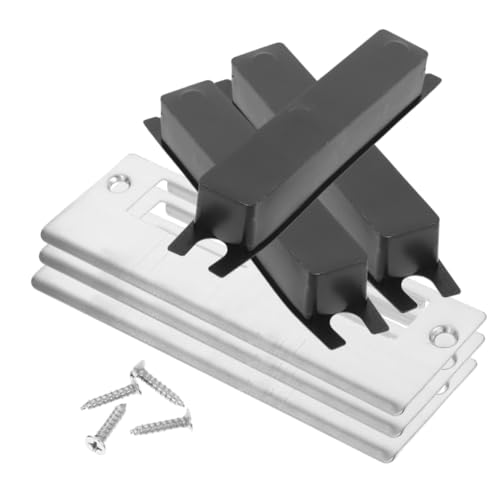 KONTONTY 3個ドアストライクプレート デッドボルト穴カバー ドア補強プレート ドアロックカバープレート 交換用パーツ 取り付けネジ付き