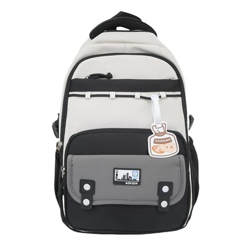 Cute Aesthetic Large Waterproof Backpack for Women Y2K Casual Laptop Backpacks Preppy College Anti-Theft Daypack (Black)