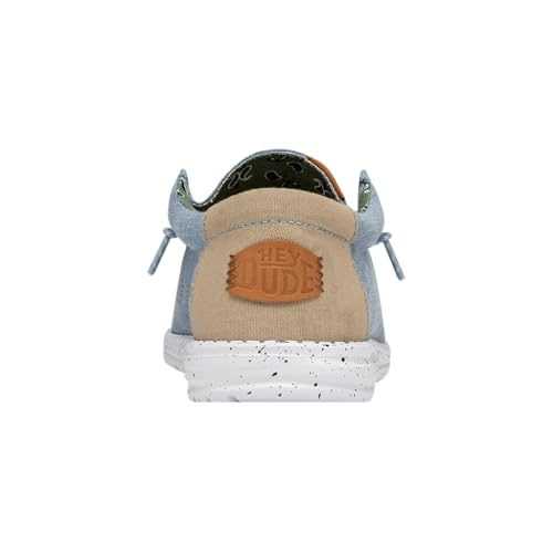 HEYDUDE HEYDUDE Men's Wally Washed Canvas Blue Size 7 | Men's Shoes | Men's Slip-on Loafers | Comfortable & Light-Weight