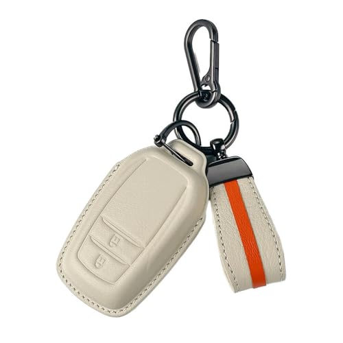 Image of keyzone Royal Leather Key Cover with Strap fit for Toyota Innova Crysta, Innova HyCross, Hilux, 2-Button Smart Key