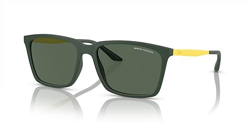 Image of Armani Exchange mens Ax4138sf Low Bridge Fit Rectangular Sunglasses