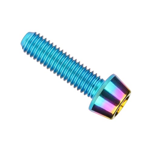 Image of Titanium Ti Bolt M5x9 16 18 20 25 30 35 40 45 50 55 60mm Tapered Head Screws Pack of 4 (M5x18mm, Iridescent Blue)