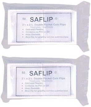 Double Pocket Safety Coin Flips (2 1/2" x 2 1/2", 100 Flips)