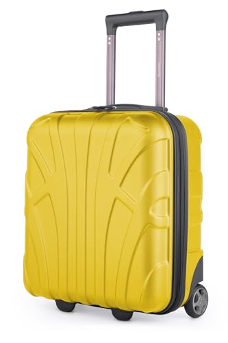 Suitline - Handgepäck 45x36x20 cm Kleiner Koffer EasyJet Underseat Trolley, Kabinenkoffer 45cm Freigepäck Flugzeug Unter-Sitz Pilotentrolley 30 Liter, Farbe:Gelb