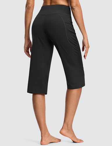 Image of ISEEGZ 15 inch / 18 inch / 21 inch / 25 inch Capri Pants for Women High Waist with Pockets Women's Capris Workout Yoga Pants Loose Straight Leg