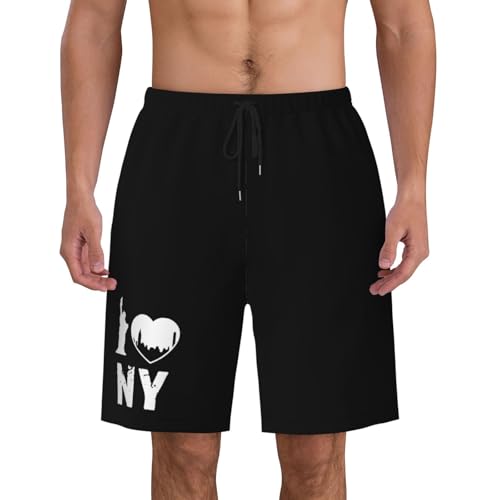I Love New York Men's Quick-Dry Board Shorts 7" - Swim Trunks Summer Hawaii Beach 5
