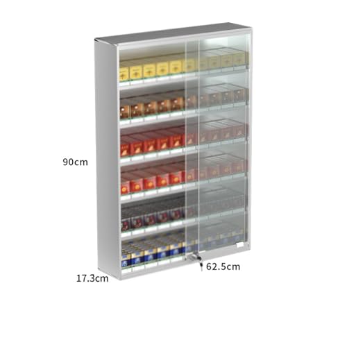 lockable cigarette cabinet Amazon.com: Metal Cigarette Cabinet Wall Mounted, Lockable Retail Cigarette  Case Holder，Organizer Shelves for Bar Retail Coffee Shop Trade Shows  Department Stores (Color : Silver, Size : 80.5x28.8x60cm) : Everything Else
