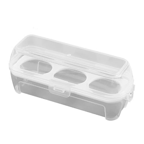 Scatola per uova in plastica a 3/4/8 con coperchio, contenitore impilabile e portatile, scatola portaoggetti per campeggio, picnic e organizzazione frigorifero (3 griglie)