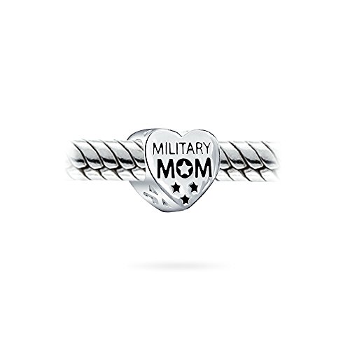 Abalorio americano patriótico para pulsera europea de mujer plata .925 4
