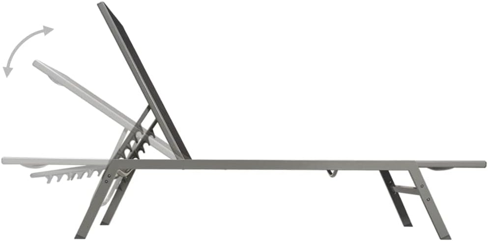 Sun Loungers 2 pcs with Table Steel and Textilene,Lawn Lounger,Gardens Furniture,Lounge Loungers,Pool Loungers,Deck Lounger,Party Chair,Napping Loungers,for Lawn,Backyard,Garden, Balcony,Pool,Black