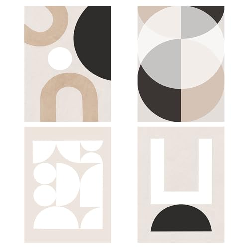 KYSUN Set di 4 Quadri da Parete Moderni Stampe da Parete Astratti Senza Cornice Quadri Astratti Su Tela Moderni per Soggiorno Camera da Letto 30x42 cm