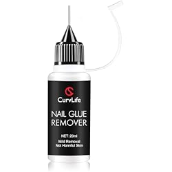 Curvlife 20ml Pinpoint Nail Glue Remover for Press on, Multi-Functional Remover for Nails Tips, Gentle Glue Remover for Gel x Nails, Non-Acetone Nail Polish Remover
