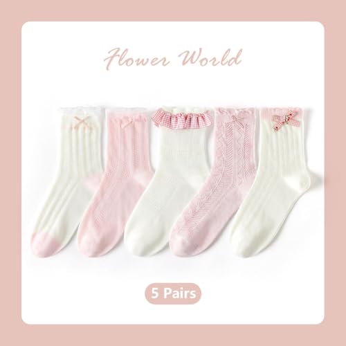 Cute Woman Socks Soft lace Breathable School Socks Fruit Ruffles Cartoon2