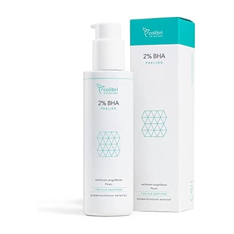 colibri skincare 2% BHA Peeling - 100ml Salicylsäure Peeling für alle Hauttypen - Chemisches Exfoliate für das Gesicht zur Minderung von Pickeln & Mitessern - hilft Poren zu verkleinern Cover