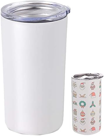 Gteller Double Wall 18/8 Stainless Steel Vacuum Slim Skinny Tumbler with Straw and lid, Insulated Travel Mug Keeping Beverage Cold and Warm (Black, 20oz)