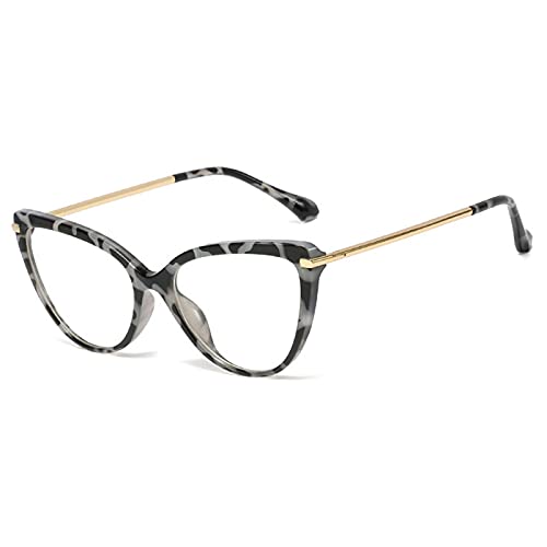 JYCCH 0.5-3.5 Lunettes de Lecture œil de Chat bloquant la lumière Bleue pour Femme, Lecteur d'ordinateur à charnière à Ressort Anti-Fatigue oculaire (Tortue 1) Cover