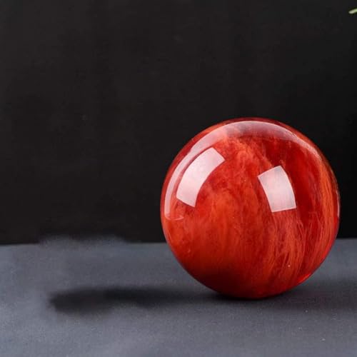 Esfera de obsidiana roja de 4 pulgadas cristal de cuarzo fundido rubí para Feng Shui 6