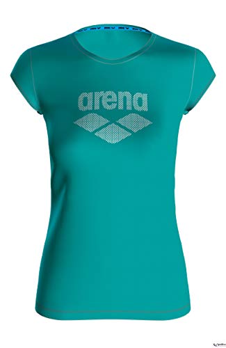 ARENA Women's Gym Short Sleeve Logo T-Shirt, Persian Green, X-Large