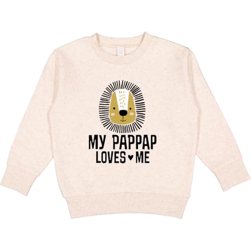inktastic My Pappap Loves Me Grandson Lion Toddler Sweatshirt 3T Natural Heather 43337