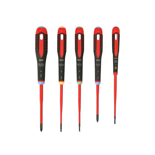Bahco BE-9872SL Ergo 5 Piece VDE Insulated Slimline SL/PZ/TX Screwdriver Set