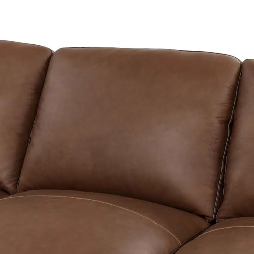 Image of Furni Leatherette ushape 10 Seater Classic and Comfortable with Puffy Dark Brown Sofa Set for Living Room (LHS).