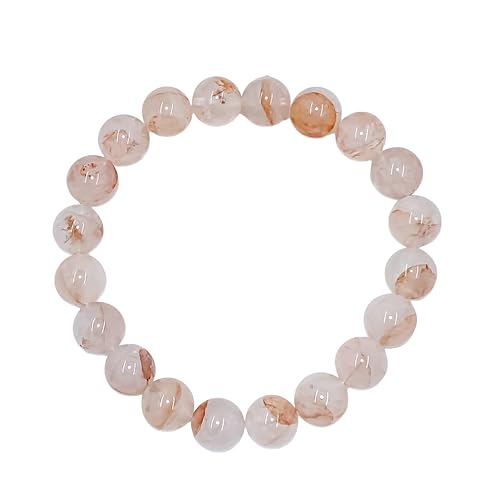 Bracelet de quartz rose de l'Himalaya le cadeau bien-être en perles extensibles 8 mm