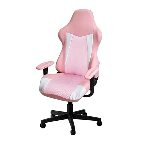 Tufkiss Gaming Stuhl Bezug Kratzfest 4 Stück Stretch Gamingstuhl-Bezüge Sessel Überzug Bürostuhl Drehstuhl Bezug Mit Armlehnen Stuhlhussen Für Gamer(no Stuhl)(pink)