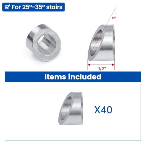 Kit de barandilla de cable de acero inoxidable 3/8 con arandela angular para escaleras 7