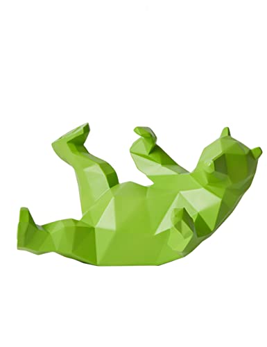 NENBOLEC Bär Figuren Skulptur Deko Bear Arts Tier Geschenk Polyresin Statue Grün 25cm Cover