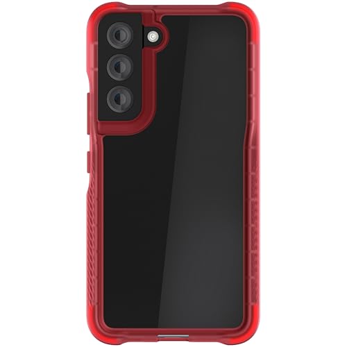 Image of Ghostek Covert Red S22 5G Case Clear Hard Back Shockproof Protective Phone Cover Premium Slim Thin Lightweight Design Heavy Duty Armor Designed for 2022 Samsung Galaxy S22 (6.1 inch) (Red)