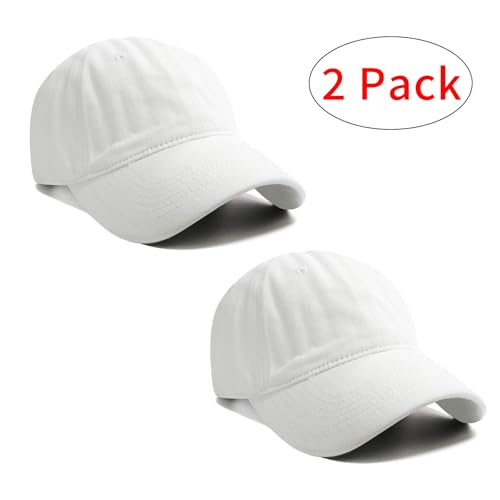Image of PFFY 2 Packs Vintage Washed Distressed Baseball Cap Golf Dad Hat for Men Women