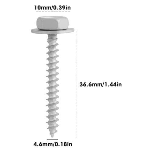 eMagTech 10 Stück Auto-Unterbodenschrauben A0059906912 Kompatibel mit Mercedes-Benz Smart 451 453 4,6 X 10 X 36,6 Mm