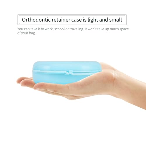 Annhua Dental Mouthguard Container Orthodontic Retainer Case with Vent Holes, Denture Holder Box Clear Aligner Case Slim for Household|Travel|Office - Bluish - Light & Easy to Carry - Thumbnail 6