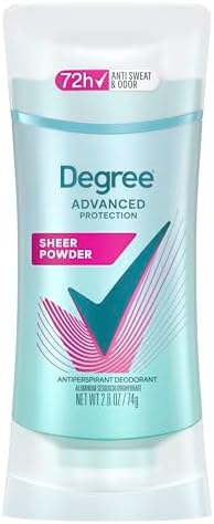 Degree Advanced Protection Antiperspirant Deodorant Sheer Powder for 72-Hour Sweat & Odor Control for Women, with Body Heat Activated Technology, 2.6 oz