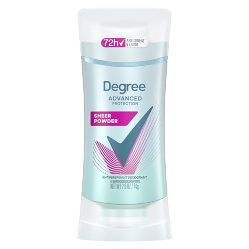 Degree Advanced Protection Antiperspirant Deodorant Sheer Powder for 72-Hour Sweat & Odor Control for Women, with Body Heat Activated Technology, 2.6 oz